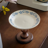 Maxbell Fruit Bowl Holder Serving Tray Cake Stand Dessert Round Ceramic Footed Plate