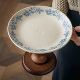 Maxbell Fruit Bowl Holder Serving Tray Cake Stand Dessert Round Ceramic Footed Plate