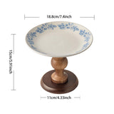Maxbell Fruit Bowl Holder Serving Tray Cake Stand Dessert Round Ceramic Footed Plate