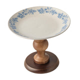 Maxbell Fruit Bowl Holder Serving Tray Cake Stand Dessert Round Ceramic Footed Plate