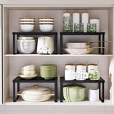 Maxbell Cabinet Shelf Space Saver Multipurpose Spice Rack for Kitchen Desktop Office Black