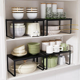 Maxbell Cabinet Shelf Space Saver Multipurpose Spice Rack for Kitchen Desktop Office Black