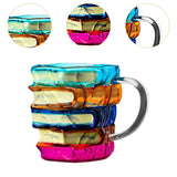 Maxbell Painted Book Mug Novelty Unique Coffee Mug for Writer Librarians Book Lovers