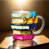 Maxbell Painted Book Mug Novelty Unique Coffee Mug for Writer Librarians Book Lovers