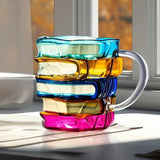 Maxbell Painted Book Mug Novelty Unique Coffee Mug for Writer Librarians Book Lovers