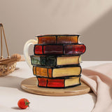 Maxbell Painted Book Mug Home Use Novelty Book Coffee Mug Collection Gift for Writer Style A