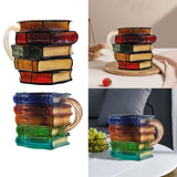Maxbell Painted Book Mug Home Use Novelty Book Coffee Mug Collection Gift for Writer Style A