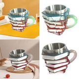 Maxbell Painted Book Mug with Handle for Hot or Cold Brews Readers Literature Lovers Green