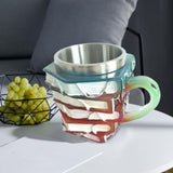Maxbell Painted Book Mug with Handle for Hot or Cold Brews Readers Literature Lovers Green