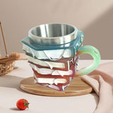 Maxbell Painted Book Mug with Handle for Hot or Cold Brews Readers Literature Lovers Green