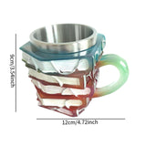 Maxbell Painted Book Mug with Handle for Hot or Cold Brews Readers Literature Lovers Green