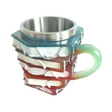 Maxbell Painted Book Mug with Handle for Hot or Cold Brews Readers Literature Lovers Green