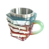 Maxbell Painted Book Mug with Handle for Hot or Cold Brews Readers Literature Lovers Green