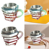 Maxbell Painted Book Mug with Handle for Hot or Cold Brews Readers Literature Lovers Green
