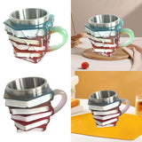 Maxbell Painted Book Mug with Handle for Hot or Cold Brews Readers Literature Lovers Green