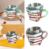 Maxbell Painted Book Mug with Handle for Hot or Cold Brews Readers Literature Lovers Green