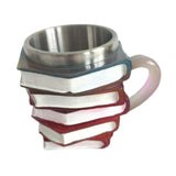 Maxbell Painted Book Mug with Handle for Hot or Cold Brews Readers Literature Lovers Pink