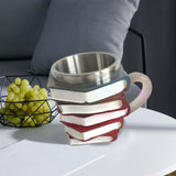 Maxbell Painted Book Mug with Handle for Hot or Cold Brews Readers Literature Lovers Pink