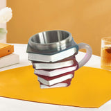 Maxbell Painted Book Mug with Handle for Hot or Cold Brews Readers Literature Lovers Pink