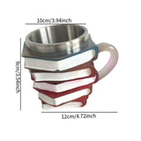 Maxbell Painted Book Mug with Handle for Hot or Cold Brews Readers Literature Lovers Pink
