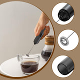 Maxbell Milk Frother Handheld with Cover Frother Wand for Macchiato Latte Cappuccino