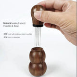 Maxbell Espresso Coffee Stirrer Tool Stainless Steel Coffee Needle for Home Bar Cafe Walnut