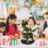 Maxbell Dinosaur Cupcake Stand Dessert Rack Platter Pastry Fruits 3 Tier Cake Holder