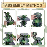 Maxbell Dinosaur Cupcake Stand Dessert Rack Platter Pastry Fruits 3 Tier Cake Holder