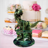 Maxbell Dinosaur Cupcake Stand Dessert Rack Platter Pastry Fruits 3 Tier Cake Holder