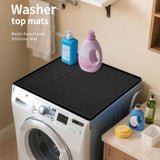 Maxbell Washer Dryer Top Protective Mat Accessory Silicone Washing Machine Top Cover 60cmx60cm Black