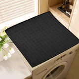 Maxbell Washer Dryer Top Protective Mat Accessory Silicone Washing Machine Top Cover 60cmx60cm Black