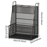 Maxbell Metal Mesh Umbrella Stand Holder 40x25x55cm Black for Home Entry Storage Bin