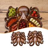 Maxbell Wooden Octopus Charcuterie Platter Appetizers Tray for Fries Cookies Candies 26.5cmx25cmx3cm