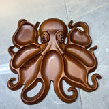 Maxbell Wooden Octopus Charcuterie Platter Appetizers Tray for Fries Cookies Candies 26.5cmx25cmx3cm
