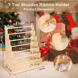 Maxbell Wooden Ribbon Organizer Bracelet Holder for Bow Making Supplies Flower Store