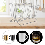 Maxbell Metal Cup Drying Rack Hold 6 Sturdy Coffee Mug Holder for Home Tea Cups Mugs argent