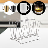 Maxbell Metal Cup Drying Rack Hold 6 Sturdy Coffee Mug Holder for Home Tea Cups Mugs argent