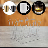 Maxbell Metal Cup Drying Rack Hold 6 Sturdy Coffee Mug Holder for Home Tea Cups Mugs argent