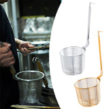 Maxbell Pasta Noodle Strainer Portable Frying Food Basket for Pasta Barbecue Kitchen argent