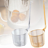 Maxbell Pasta Noodle Strainer Portable Frying Food Basket for Pasta Barbecue Kitchen argent