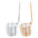 Maxbell Pasta Noodle Strainer Portable Frying Food Basket for Pasta Barbecue Kitchen argent