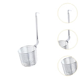 Maxbell Pasta Noodle Strainer Portable Frying Food Basket for Pasta Barbecue Kitchen argent