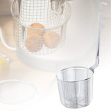 Maxbell Pasta Noodle Strainer Portable Frying Food Basket for Pasta Barbecue Kitchen argent