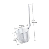 Maxbell Pasta Noodle Strainer Portable Frying Food Basket for Pasta Barbecue Kitchen argent