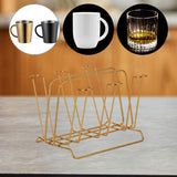 Maxbell Metal Cup Drying Rack Hold 6 Sturdy Coffee Mug Holder for Home Tea Cups Mugs gold