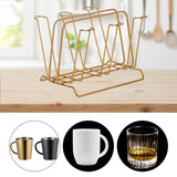 Maxbell Metal Cup Drying Rack Hold 6 Sturdy Coffee Mug Holder for Home Tea Cups Mugs gold