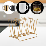 Maxbell Metal Cup Drying Rack Hold 6 Sturdy Coffee Mug Holder for Home Tea Cups Mugs gold