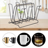 Maxbell Metal Cup Drying Rack Hold 6 Sturdy Coffee Mug Holder for Home Tea Cups Mugs black