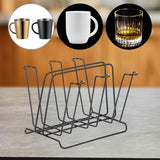 Maxbell Metal Cup Drying Rack Hold 6 Sturdy Coffee Mug Holder for Home Tea Cups Mugs black