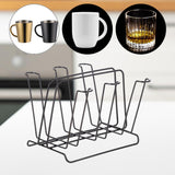 Maxbell Metal Cup Drying Rack Hold 6 Sturdy Coffee Mug Holder for Home Tea Cups Mugs black